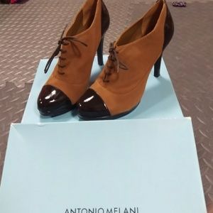Antonio Melani women's 8 brown leather/suede pumps